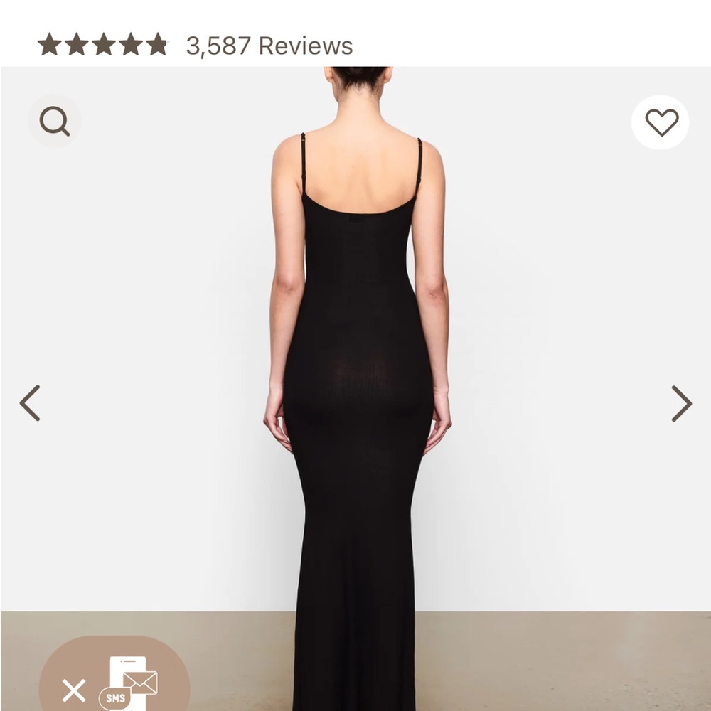 SKIMS Black Soft Long Lounge, Slip Dress // Onyx/ Medium in Black - Picture 10 of 10